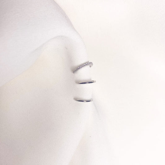 3 Is A Crowd - Klipoorbellen.comEarcuffsZilver (sterling)